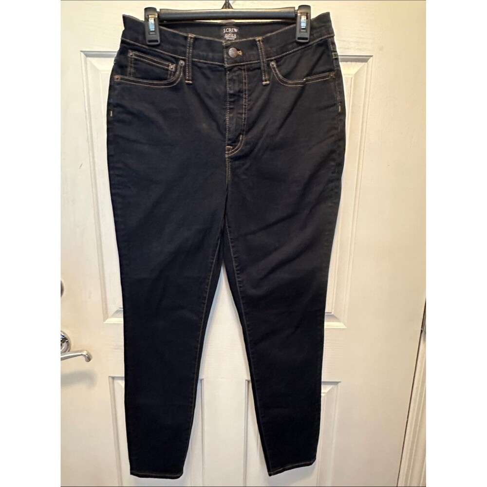 J. Crew Curvy 10 High-Rise Skinny Jeans in Dark Indigo Wash Size 30